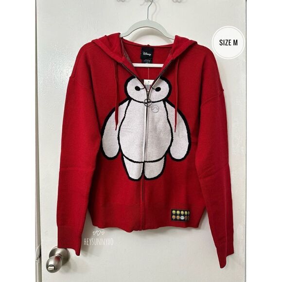 Disney Big Hero 6 Baymax Women's Knit Zippered Hoodie Size M - Picture 1 of 7